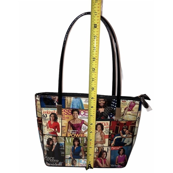 Michelle Obama First Lady Glossy Magazine Print Collage Handbag Purse Tote Vinyl - Picture 5 of 12